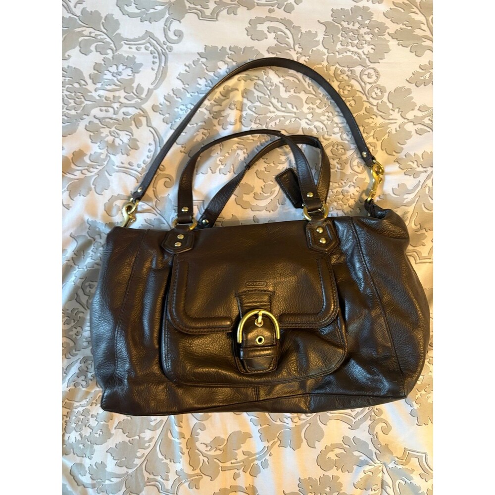 Coach Campbell Izzy Brown Leather LG Convertible Shoulder Bag Satchel F24683